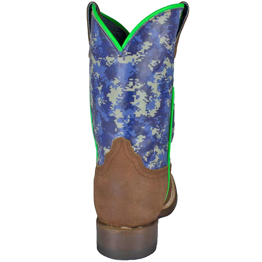 Roper Boys' Pixel Print Shaft Cowboy Boots