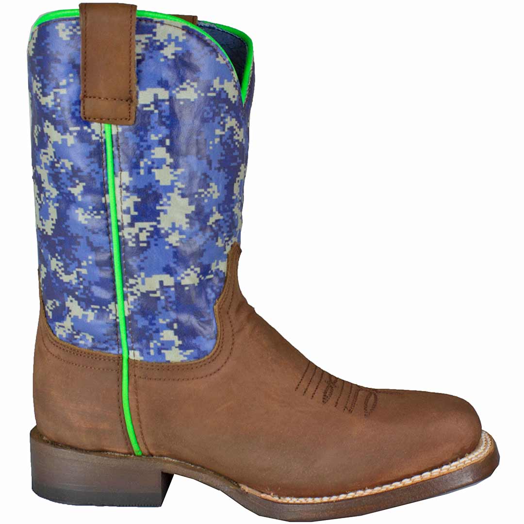 Roper Boys' Pixel Print Shaft Cowboy Boots