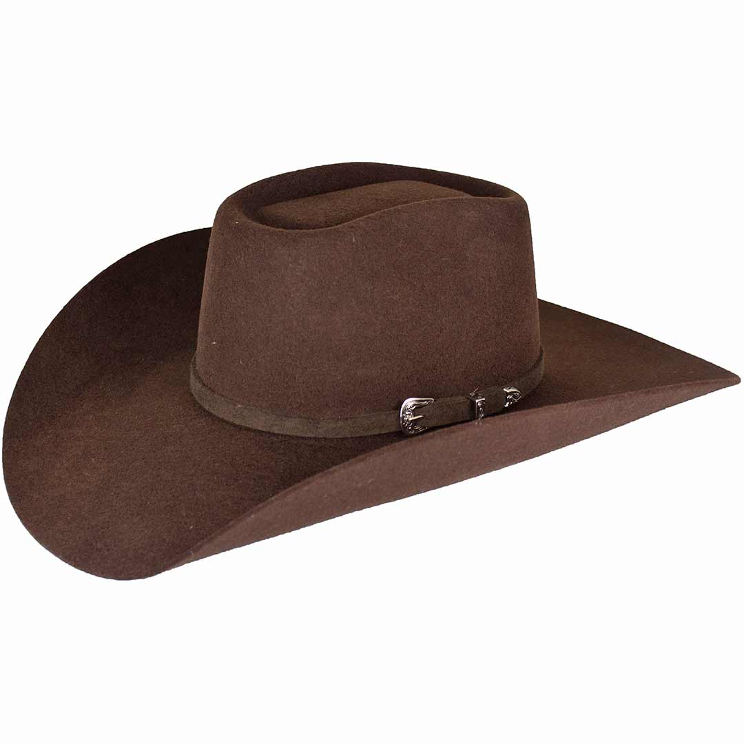 Serratelli 2X Felt Brick Top Cowboy Hat Dark Brown