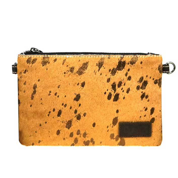 Montana West Women's Acid Wash Cowhide Crossbody Clutch