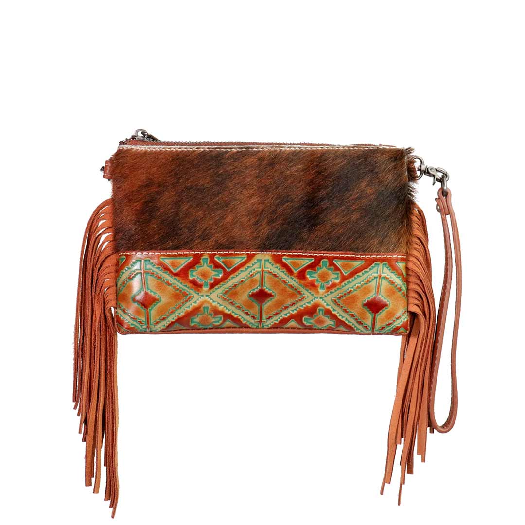 Montana West Women's Hair-On Hide Fringe Crossbody Clutch