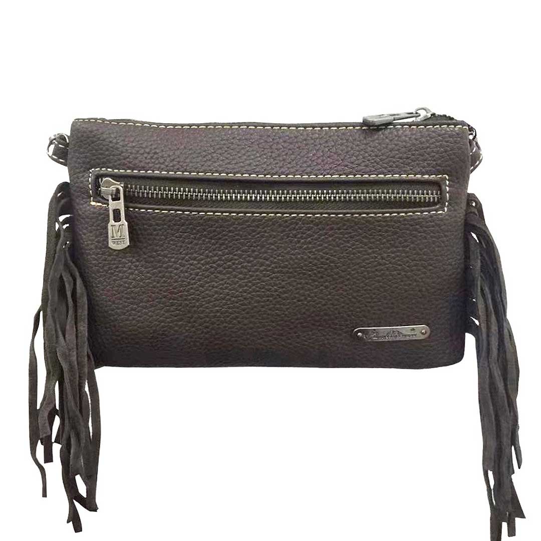 Montana West Women's Hair-On Hide Fringe Crossbody Clutch