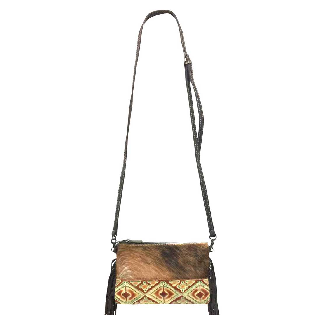 Montana West Women's Hair-On Hide Fringe Crossbody Clutch