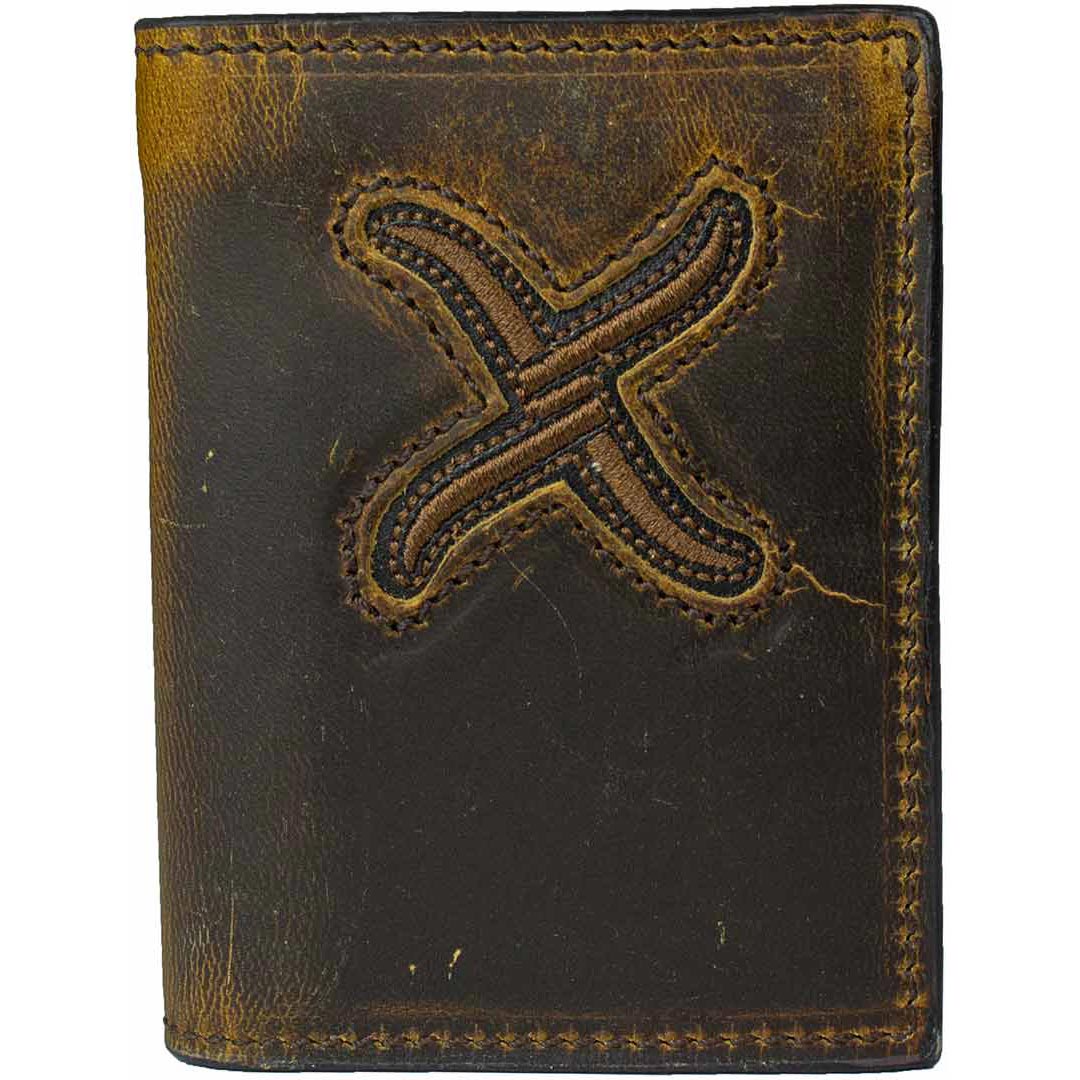Portefeuille à trois volets en cuir vieilli Twisted X pour homme