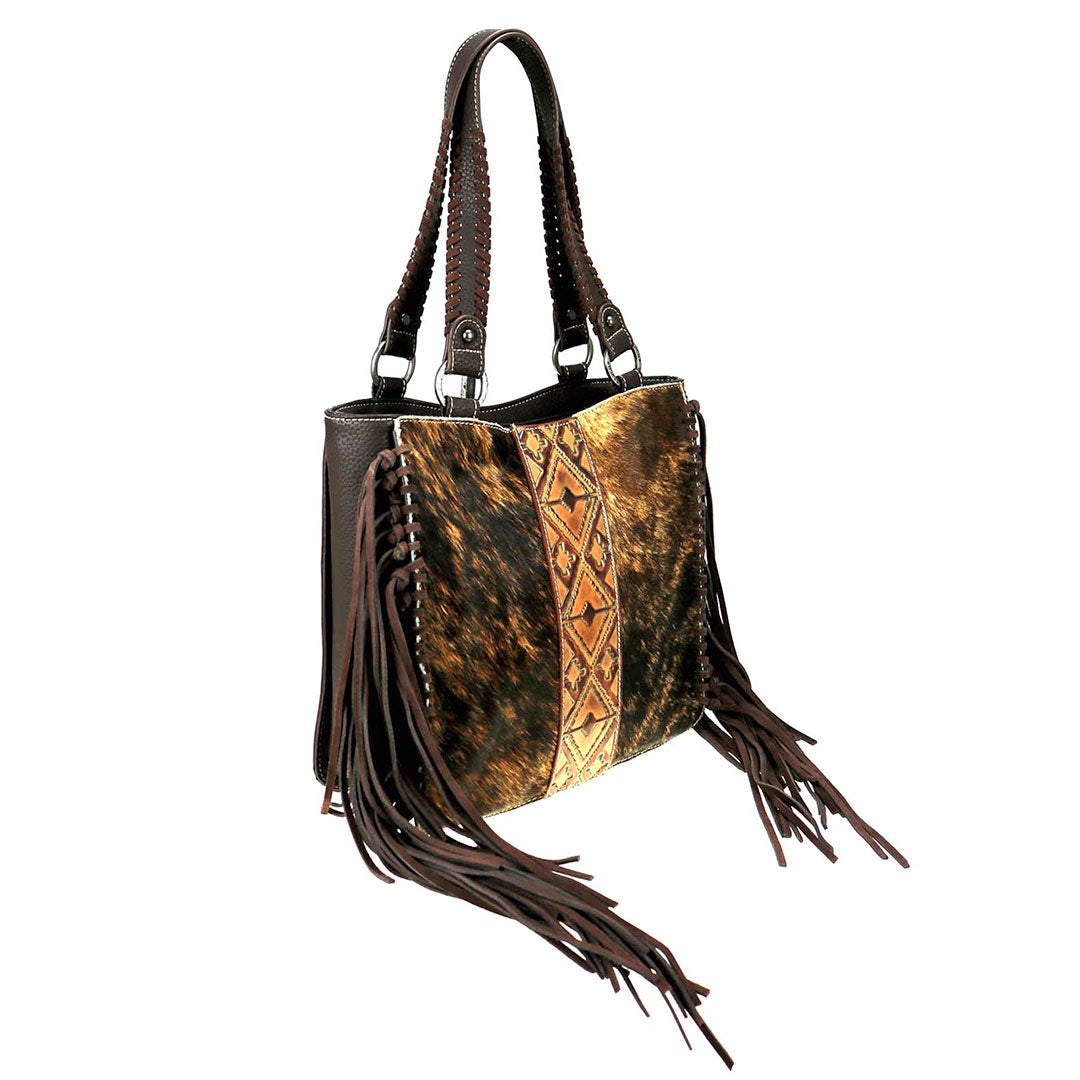 Trinity Ranch Hair-On Cowhide Leather Embossed Tote