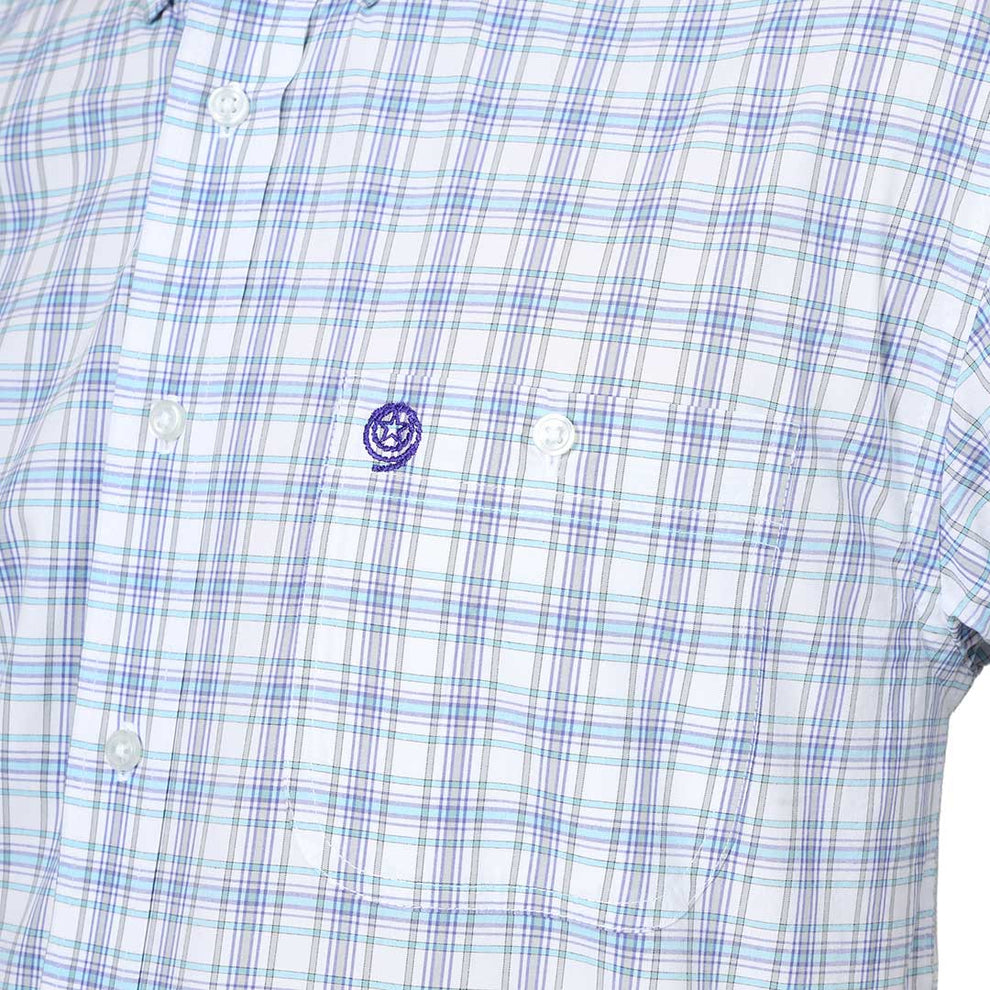Wrangler Men's George Strait Plaid Short Sleeve Shirt