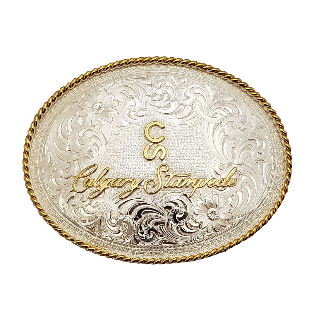 Montana Silversmiths Calgary Stampede Silver & Gold Oval Buckle