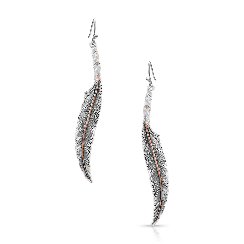 Montana Silversmiths Women's Wind Dancer Wrapped Feather Earrings