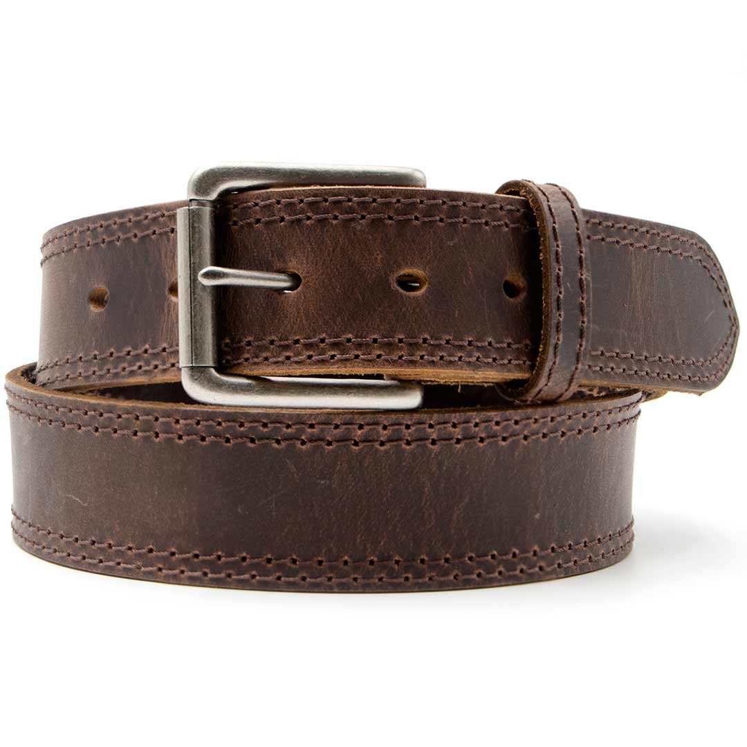 AndWest Men's Roller Buckle Double Stitch Belt