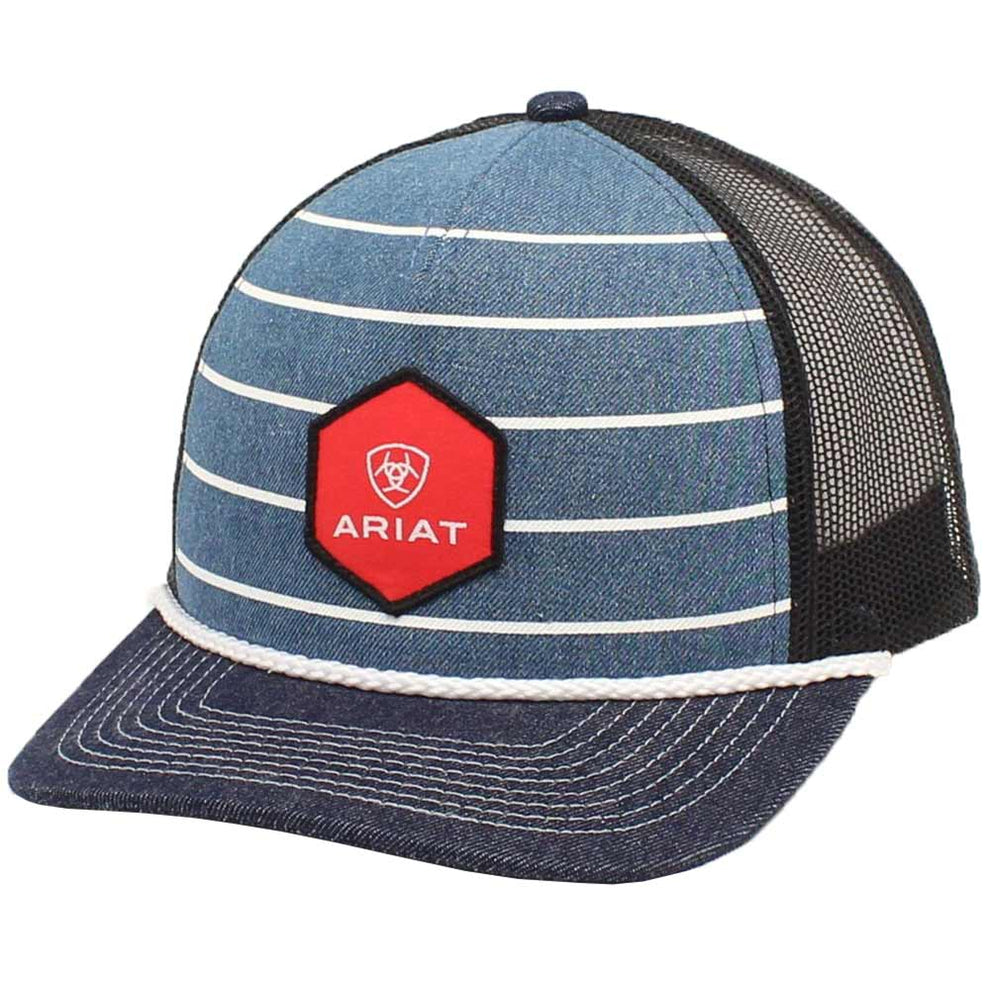 Ariat Men's Hexagon Logo Denim Snap Back Cap