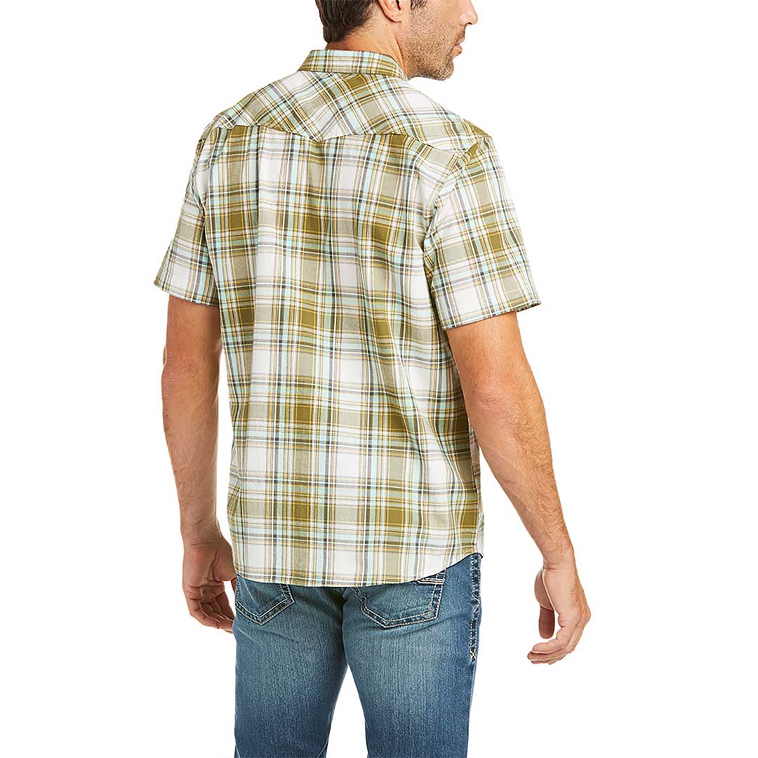 Ariat Men's Retro Fit Short Sleeve Plaid Snap Shirt