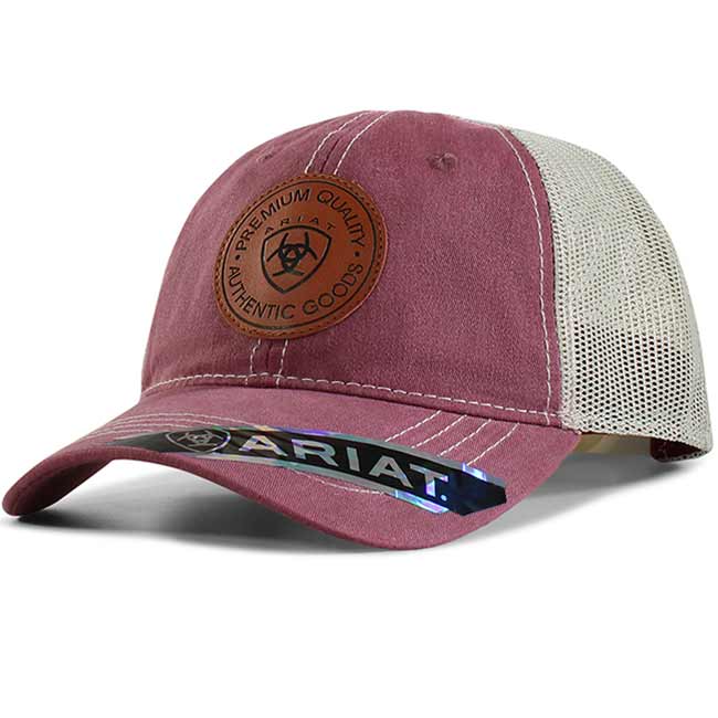 Ariat Women's Leather Patch Snap Back Cap