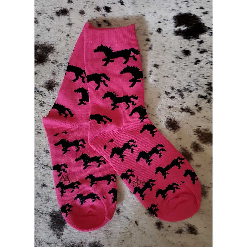 Austin Accent Girl's Horse Print Socks