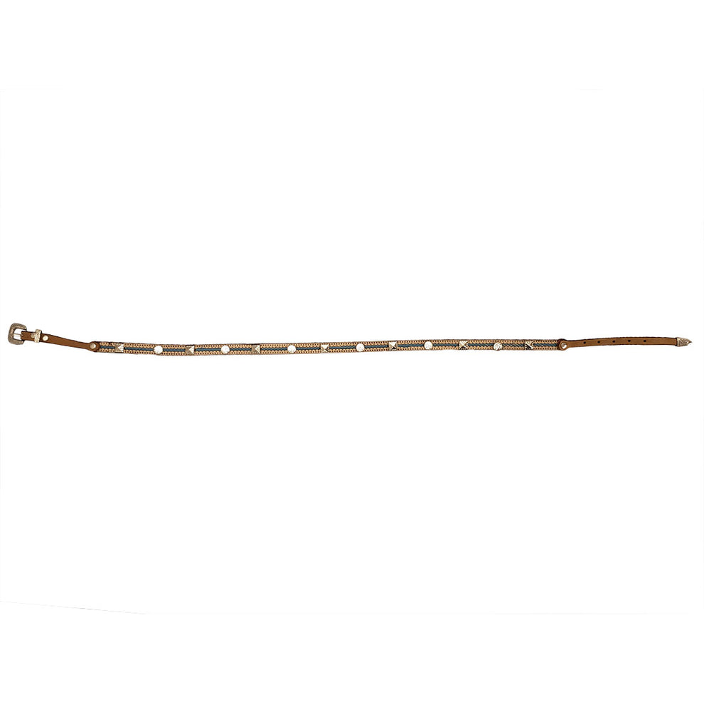 Phunky Horse Inlay & Stud Leather Cowboy Hat Band