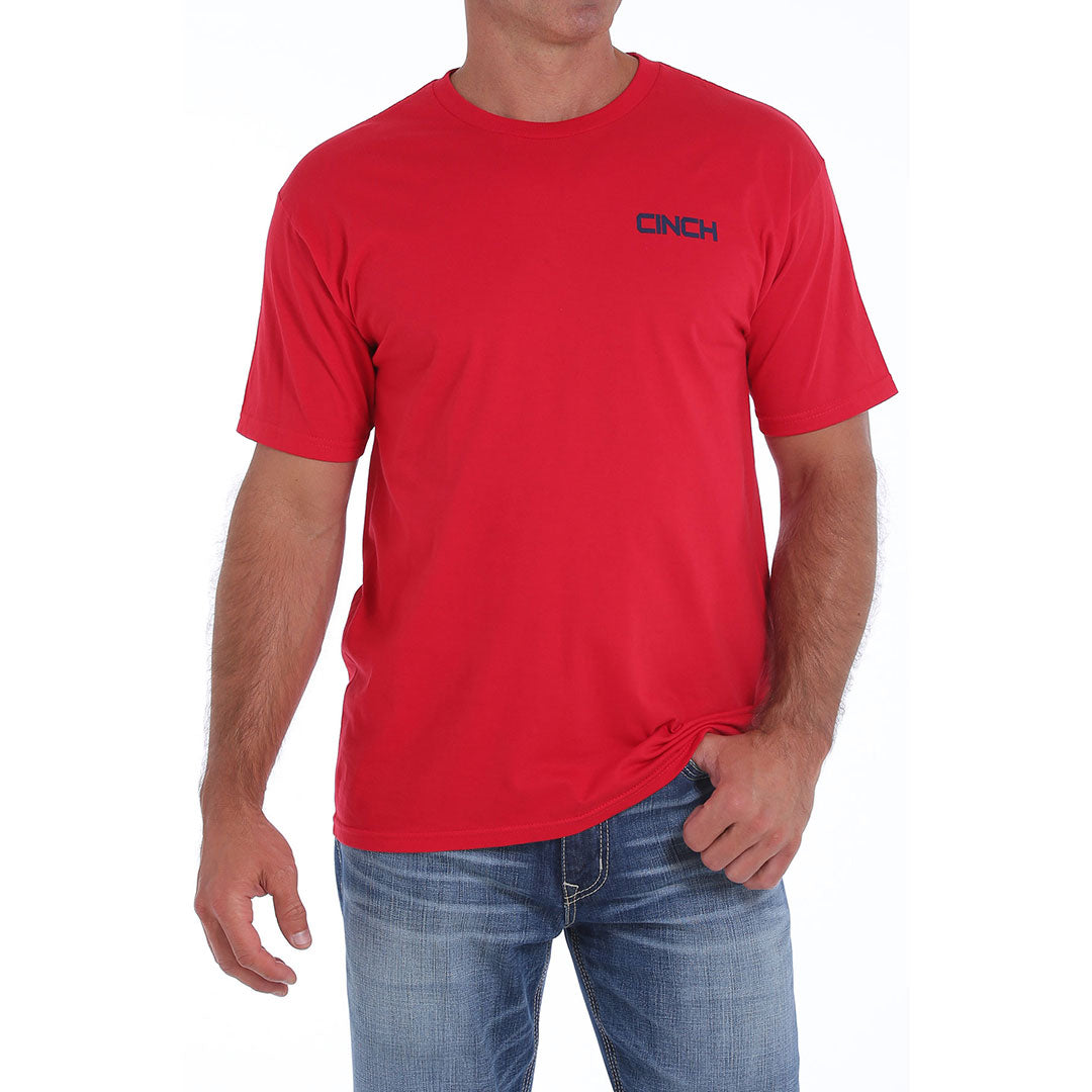 Cinch Classic Crew Neck Logo Red Tee