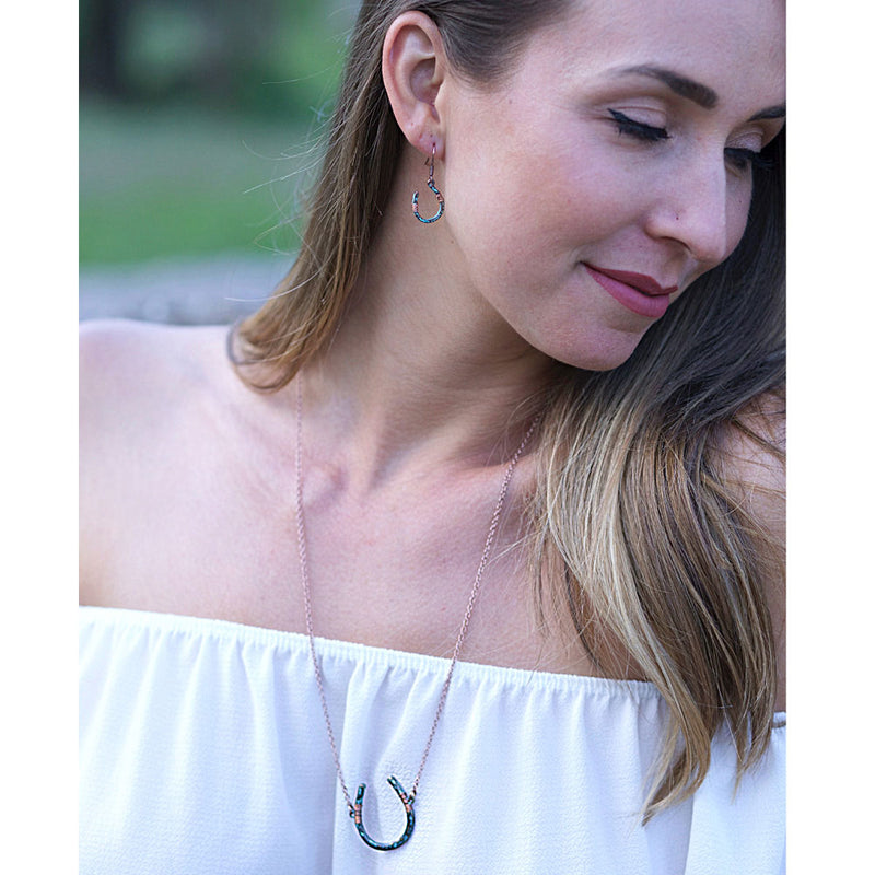 Wyo-Horse Women's Wire Wrapped Horseshoe Necklace