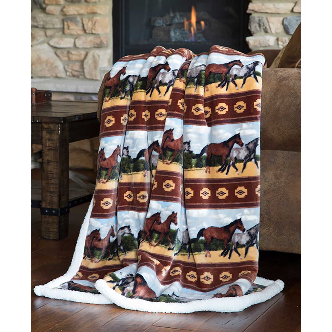 Carstens Horse Plush Throw Blanket