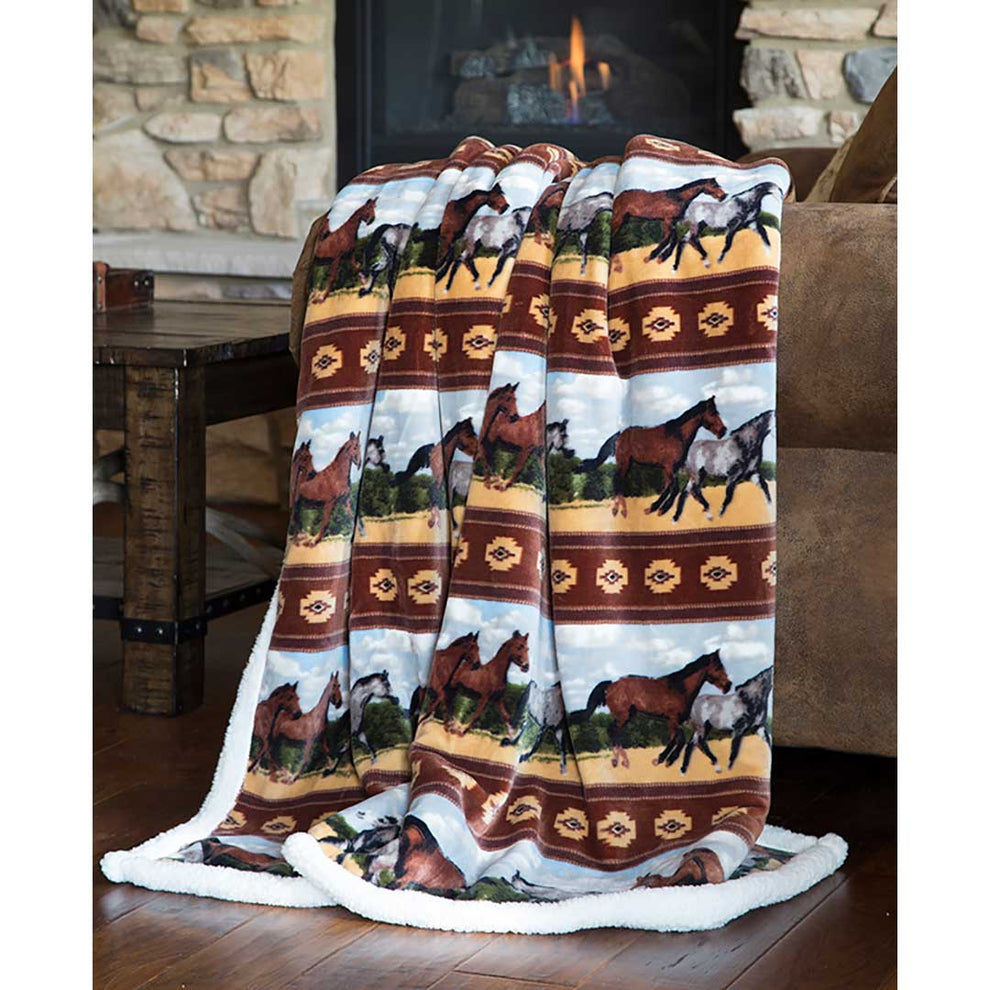 Carstens Horse Plush Throw Blanket
