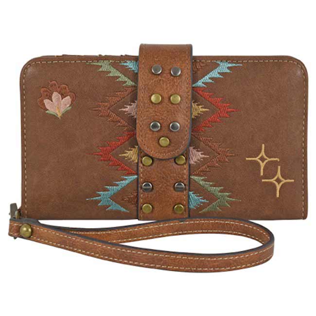 Catchfly Embroidered Wristlet Wallet