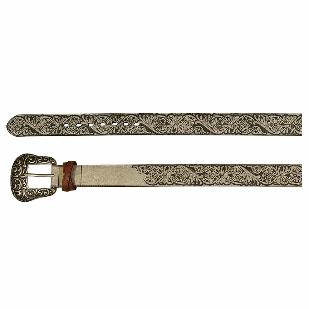 Catchfly Women's Warm Metallic Tooled Belt