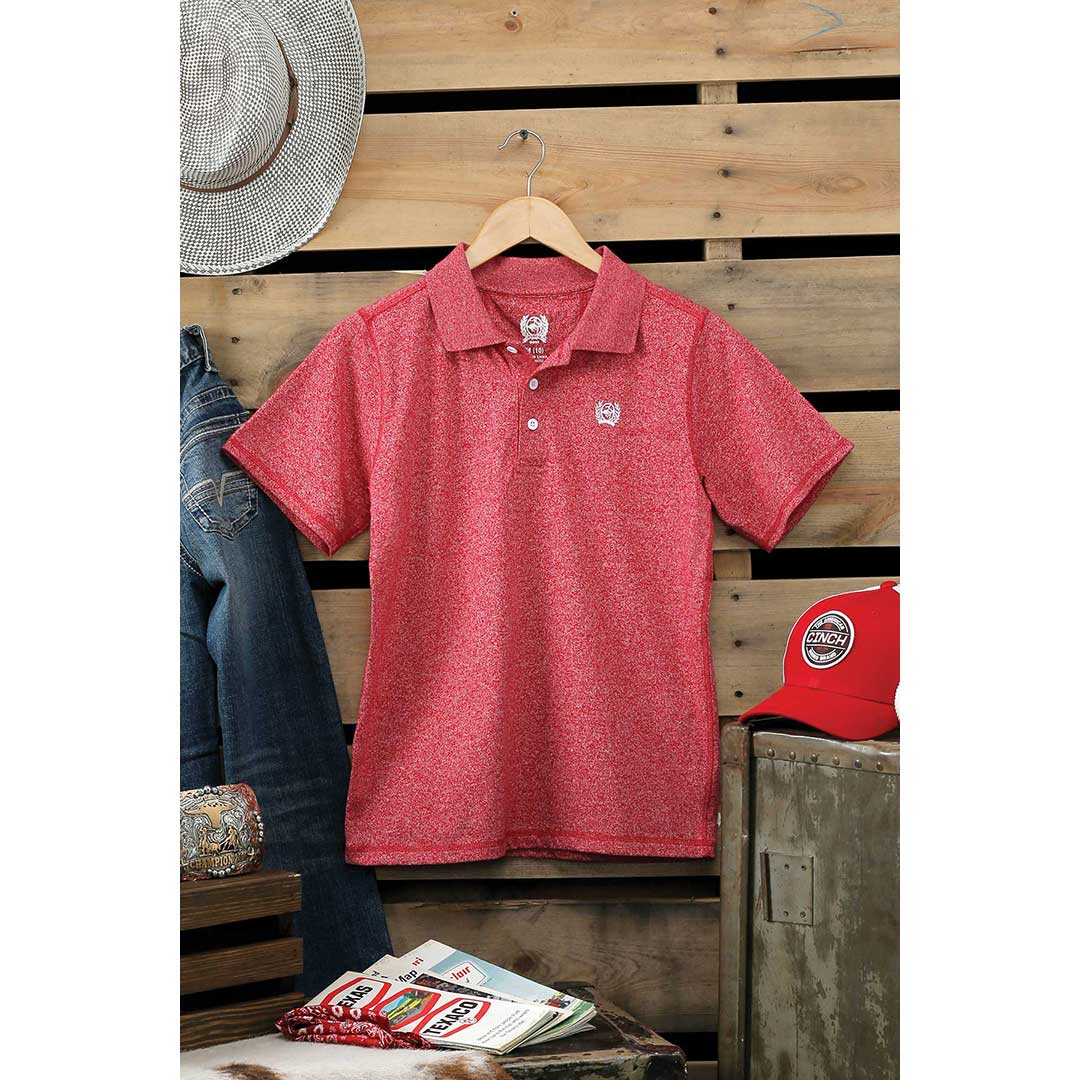 Cinch Boy's Heather Polo T-Shirt