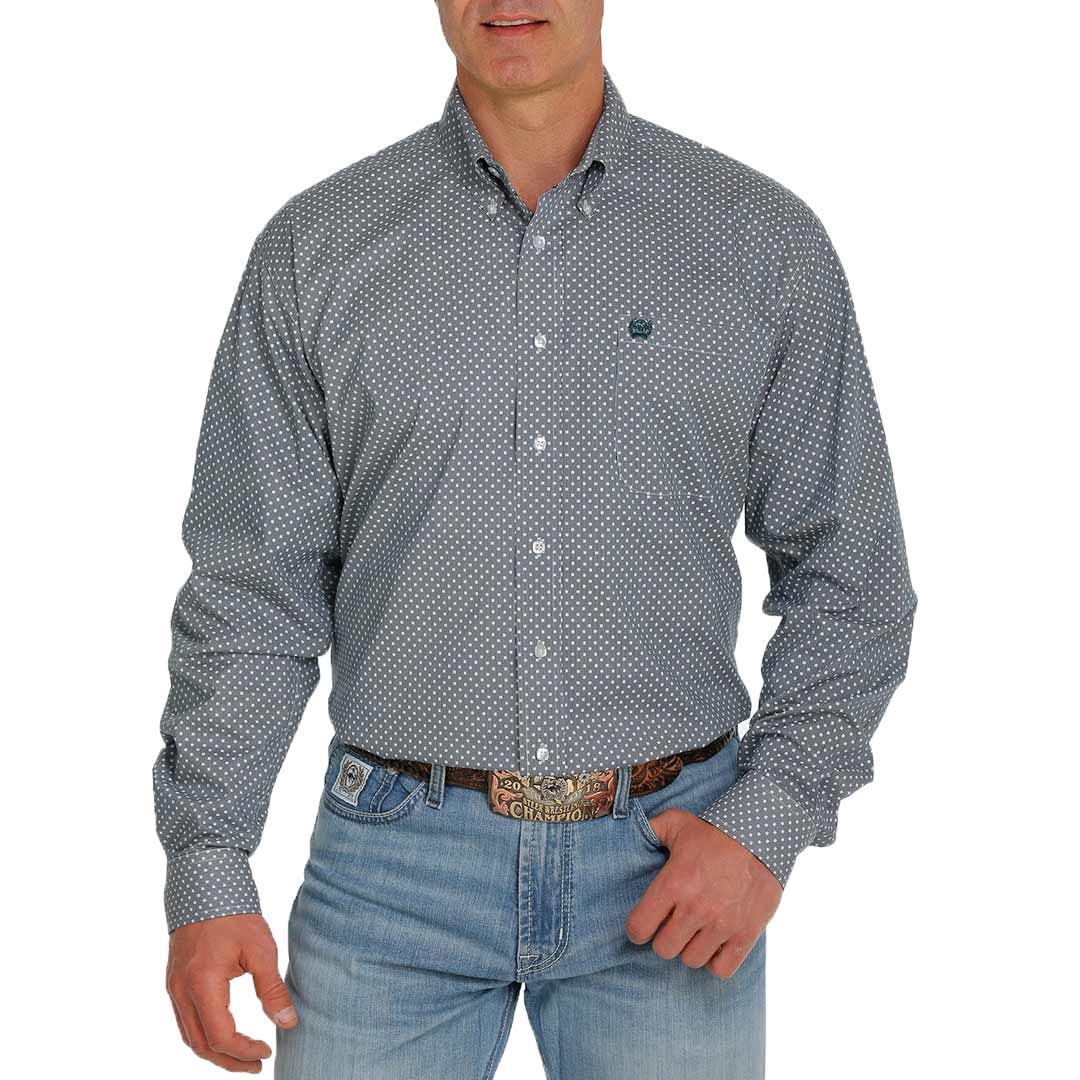 Cinch Men's Micro Stripe Print Button-Down Shirt