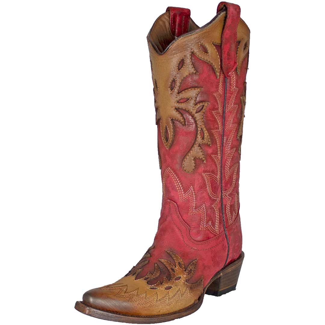 Circle G Women's Tobacco Overlay Cowgirl Boots