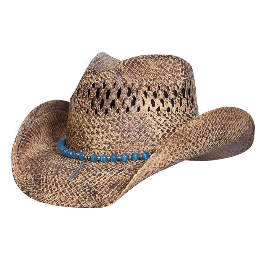 Conner Hats Turquoise Necklace Band Straw Cowboy Hat