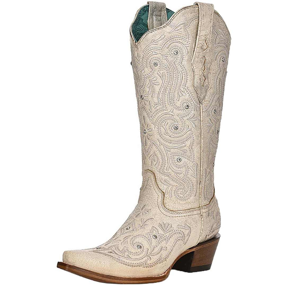 Corral Women's Crystal Embroidered Snip Toe Cowgirl Boots