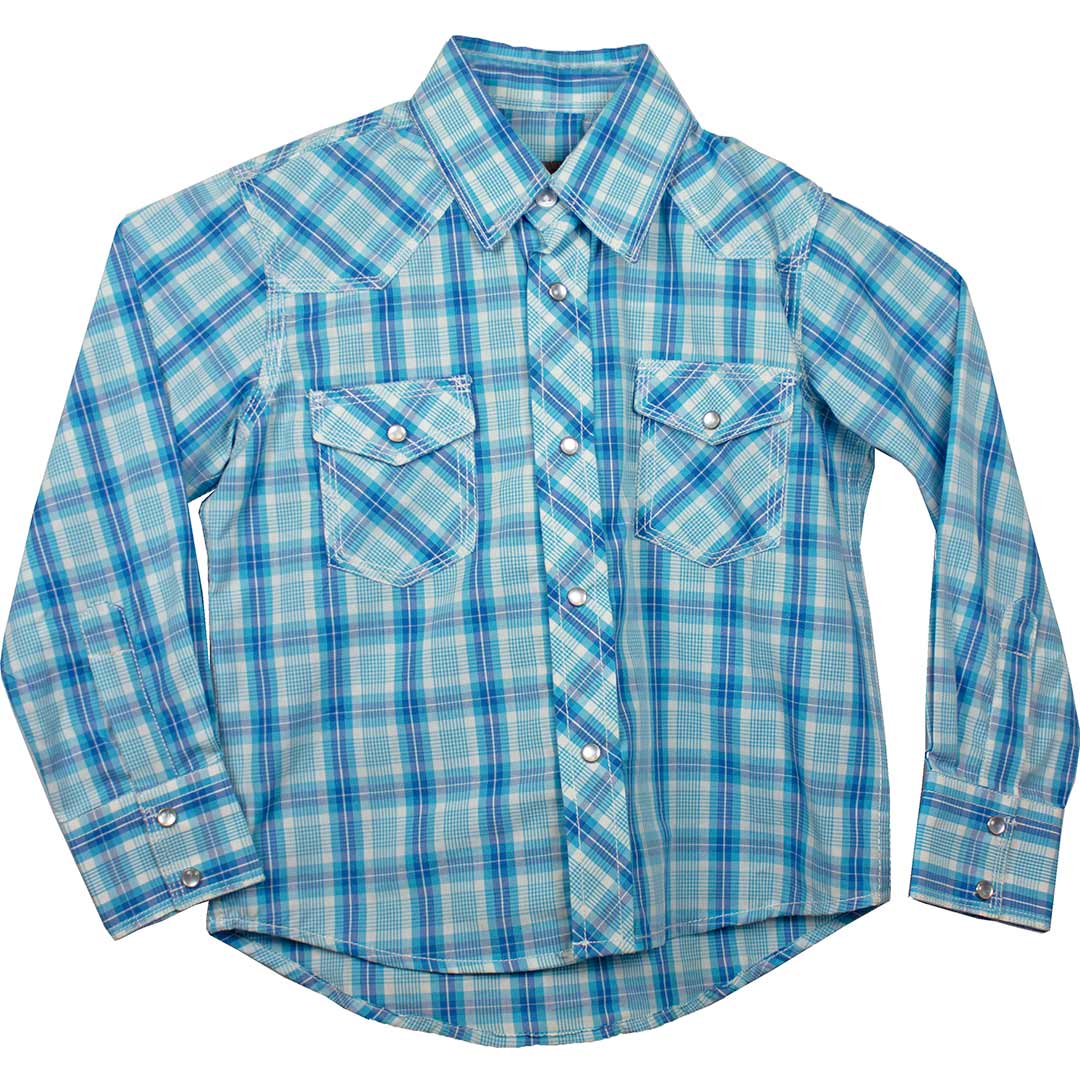 Cowboy Collection Boys' Check Plaid Snap Shirt