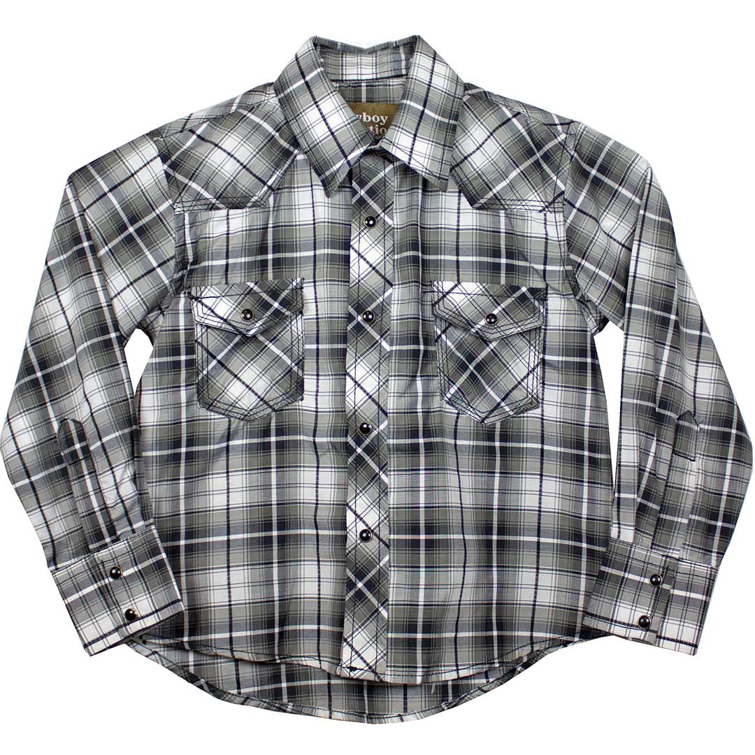 Cowboy Collection Boys' Dobby Plaid Snap Shirt | Lammle's