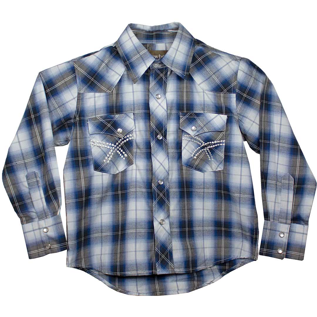 Cowboy Collection Boys' Embroidered Plaid Snap Shirt
