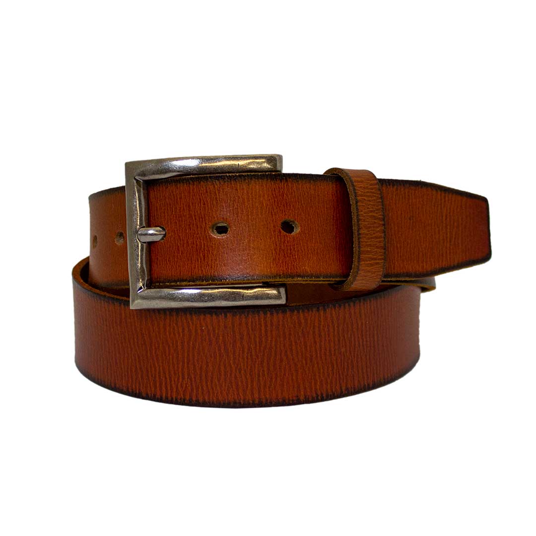 Cowboy Collection Men's Burnished Edge Leather Belt