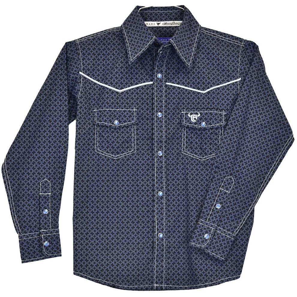 Cowboy Hardware Boys' Barbed Wire Print Snap Shirt