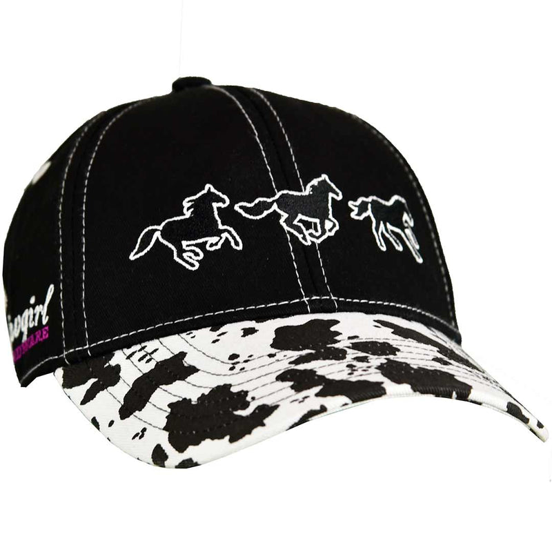 Cowgirl Hardware Girls' Cow Print Snap Back Cap