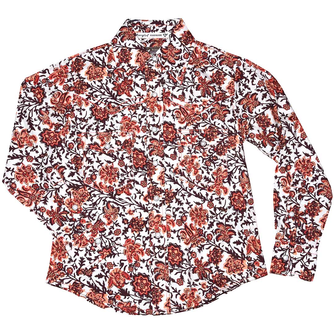 Cowgirl Hardware Girls' Floral Print Snap Shirt