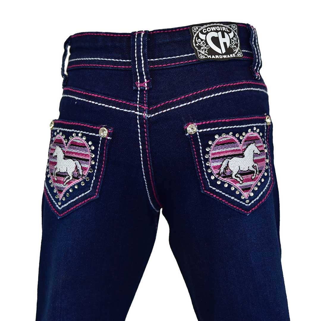 Cowgirl Hardware Toddler Girl's Serape Heart Bootcut Jeans