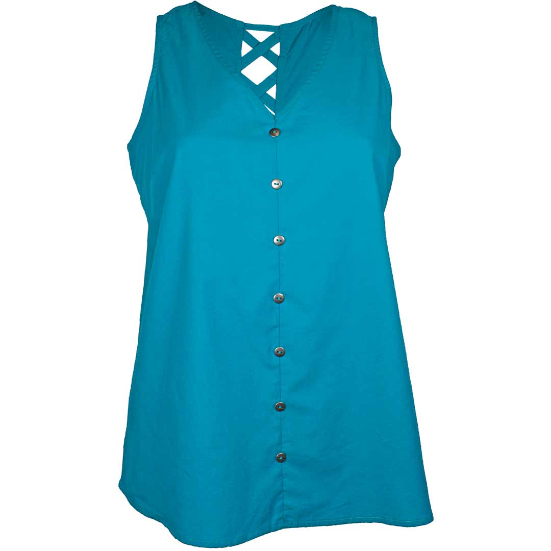 Cruel Denim Women's Criss-Cross Back Tank Top