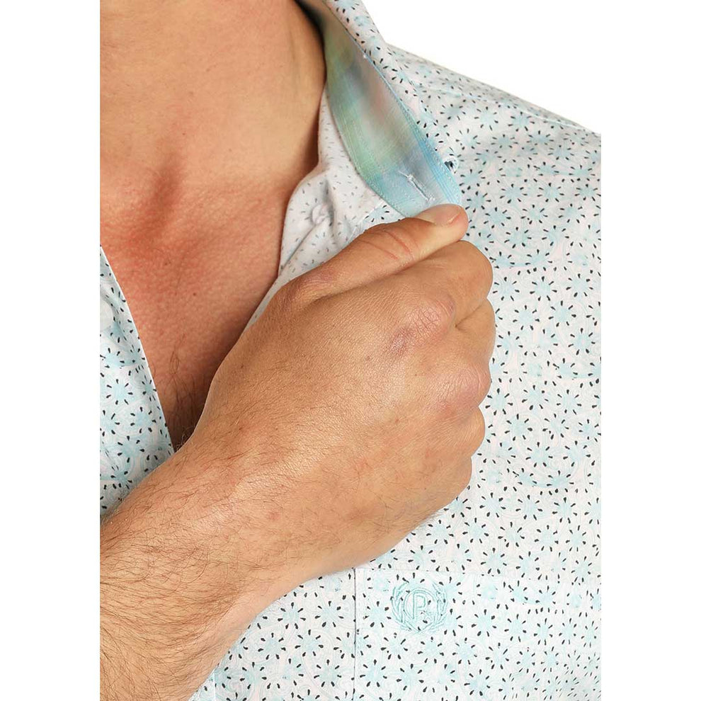 Panhandle Men's Poplin Print Short Sleeve Shirt