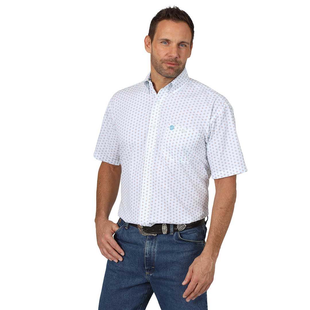 Wrangler Men's George Strait Geo Print Short Sleeve Shirt