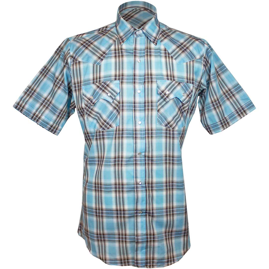 Ely Cattleman Men's Short Sleeve Plaid Snap Shirt