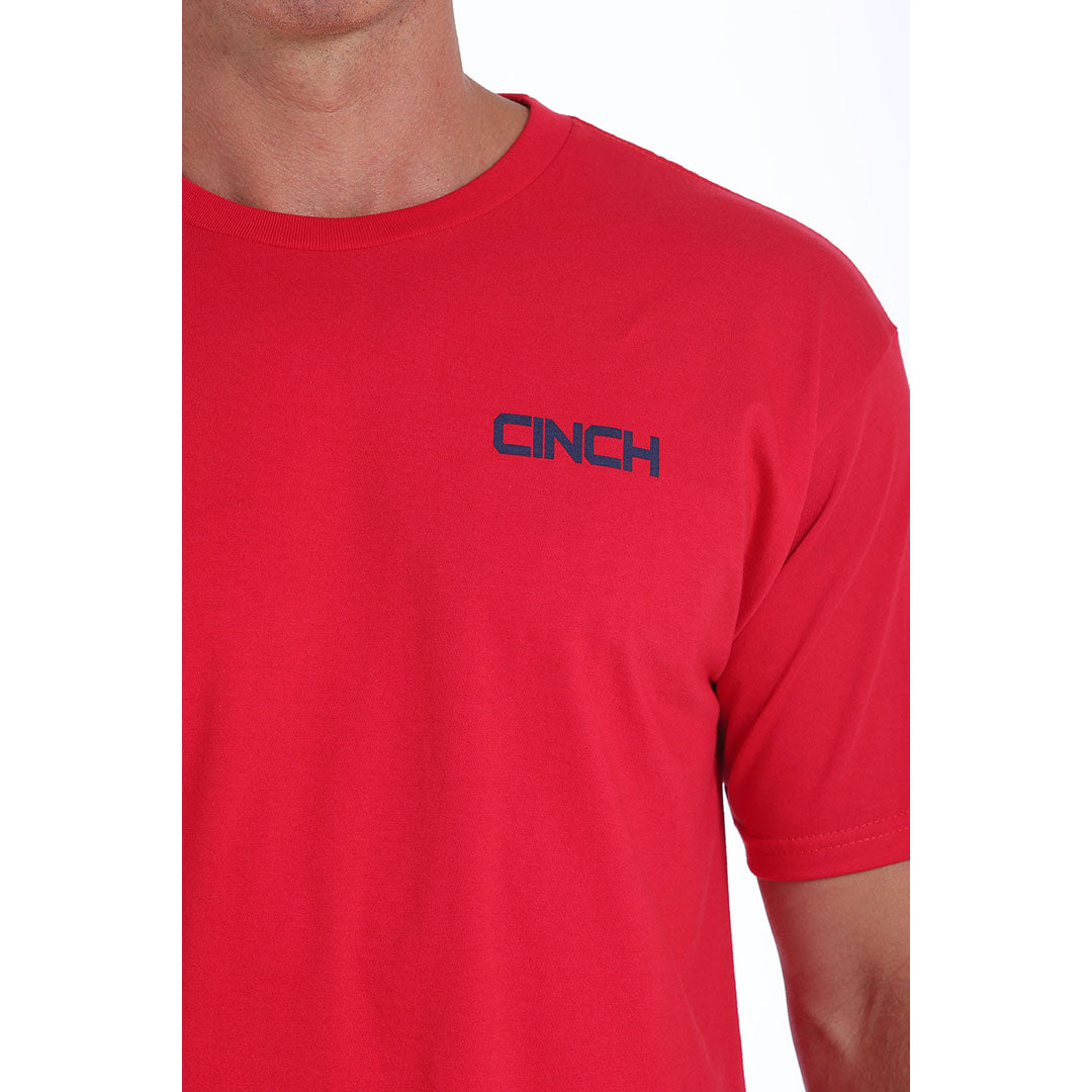 Cinch Classic Crew Neck Logo Red Tee