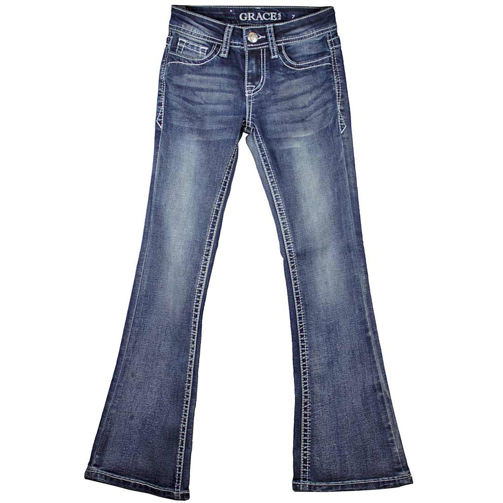 Grace in La Girls' Horse Embellished Bootcut Jeans
