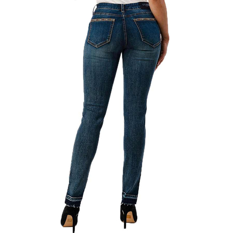 Grace in LA Women's Border Detail Pocket Skinny Jeans