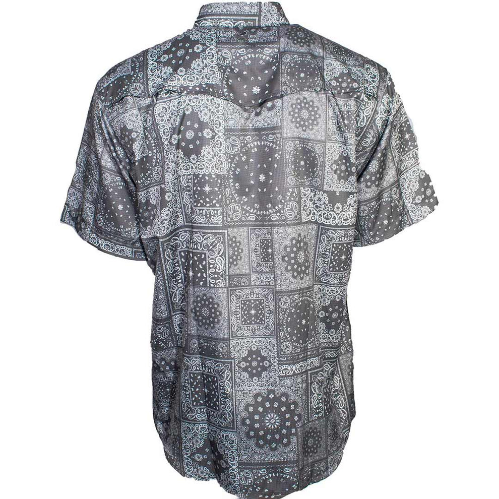 Hooey Brands Men's Sol Bandana Print Short Sleeve Snap Shirt