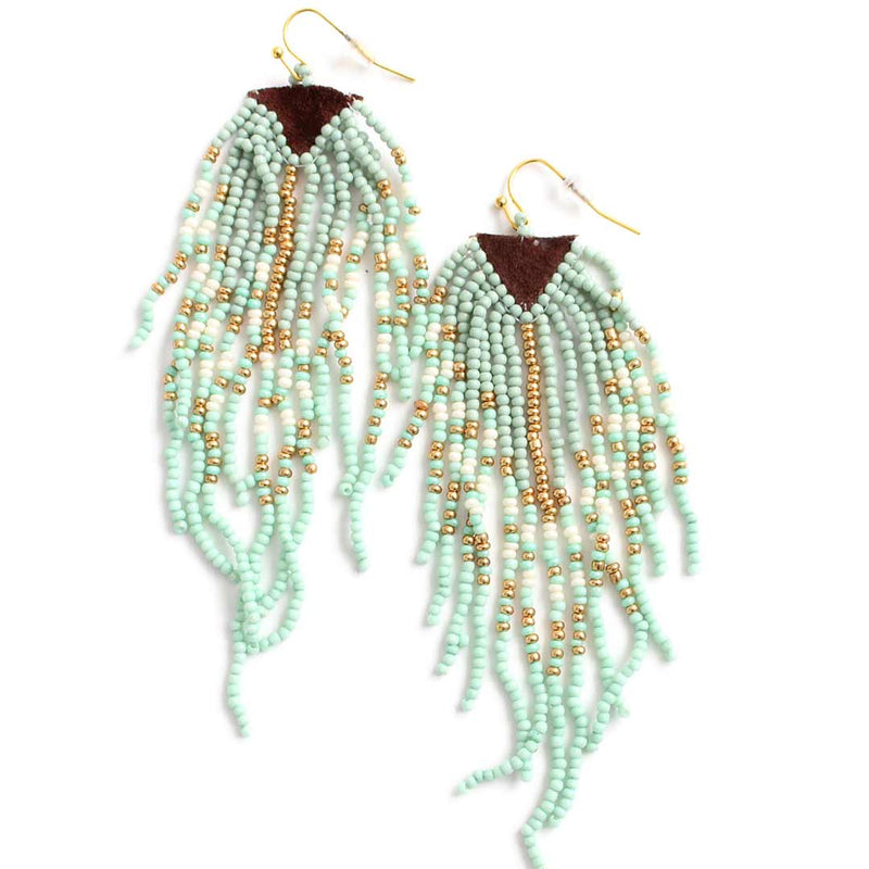 Wyo-Horse Fringe Seed Bead Earrings