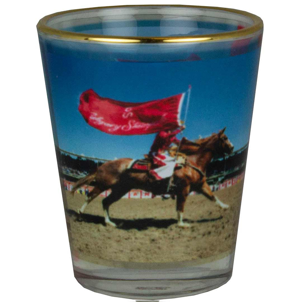 Calgary Stampede Horse with Flag Shot Glass