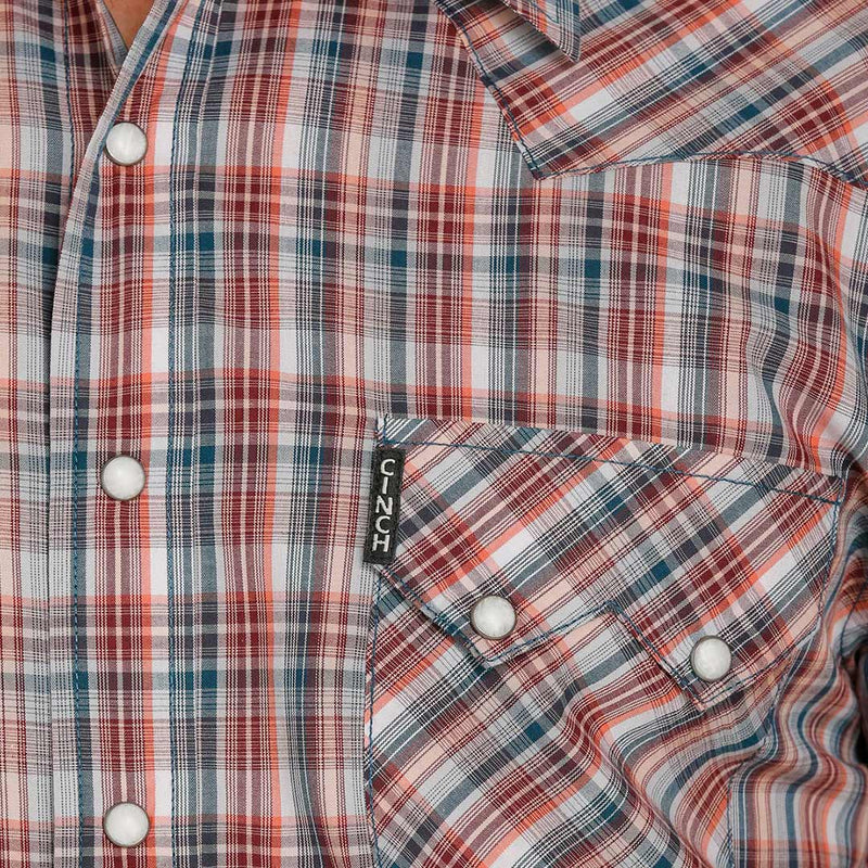 Cinch Men's Modern Sawtooth Pocket Plaid Snap Shirt