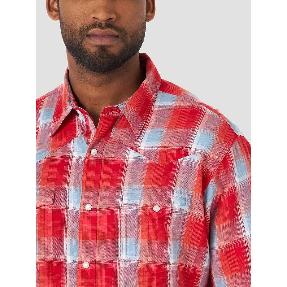 Wrangler Men's Retro Western Plaid Snap Shirt