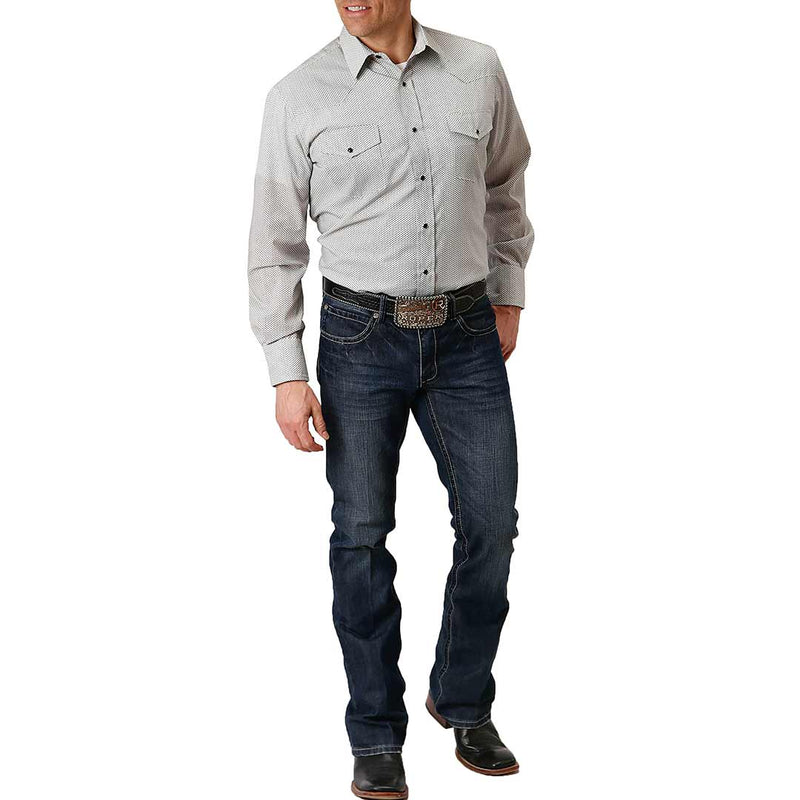 Roper Men's Micro Diamond Print Snap Shirt
